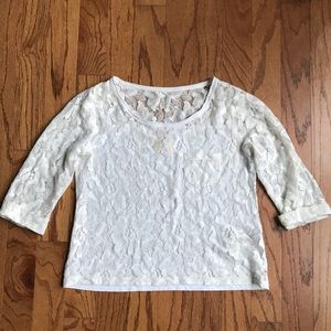 Hollister 3 Quarter Sleeve Lace Top | sz L